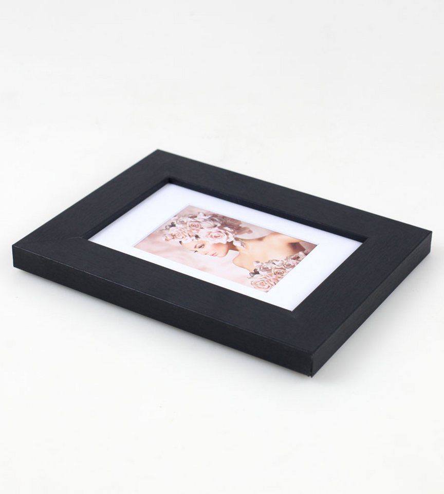 IDEAL TREND Bilderrahmen 5er Pack Holz Bilderrahmen Foto Plexi Rahmen Acryl Collage Wanddeko Po, für 5 Bilder (5 St), MDF Bilderrahmen mit Passepartout und Kunststoffglas Bild 3