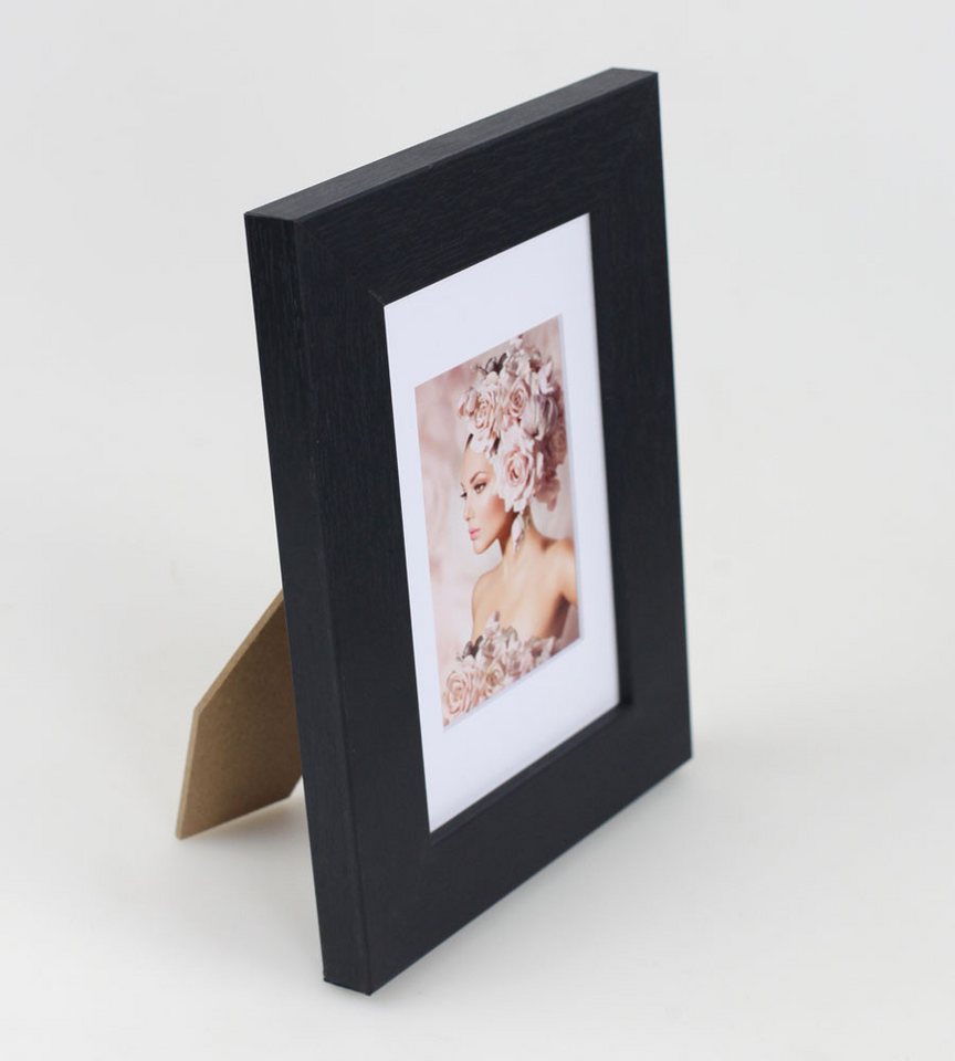 IDEAL TREND Bilderrahmen 5er Pack Holz Bilderrahmen Foto Plexi Rahmen Acryl Collage Wanddeko Po, für 5 Bilder (5 St), MDF Bilderrahmen mit Passepartout und Kunststoffglas Bild 4
