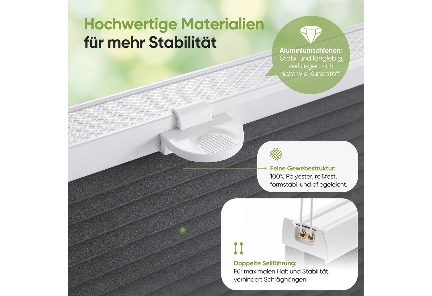 Salcar Wabenplissee Klemmfix ohne Bohren Thermo Plissee verspannt verdunkelnd blickdicht, Grau 35x100cm,Fenster Tür Sonnenschutz Hitzeschutz Doppelplissee Bild 2