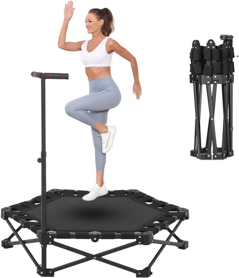 Warmounts Fitnesstrampolin, Ø 85 cm, (1 tlg), Mini-Trampolin mit Haltegriff, Klappbar, Indoor-Fitness, bis 150kg Bild 4