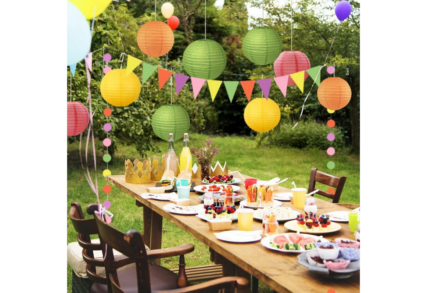 LuxusKollektion Papierlaterne Sommer Party Deko Papierlaterne Hawaii Gartenparty Lampion Gelb Orange Bild 3