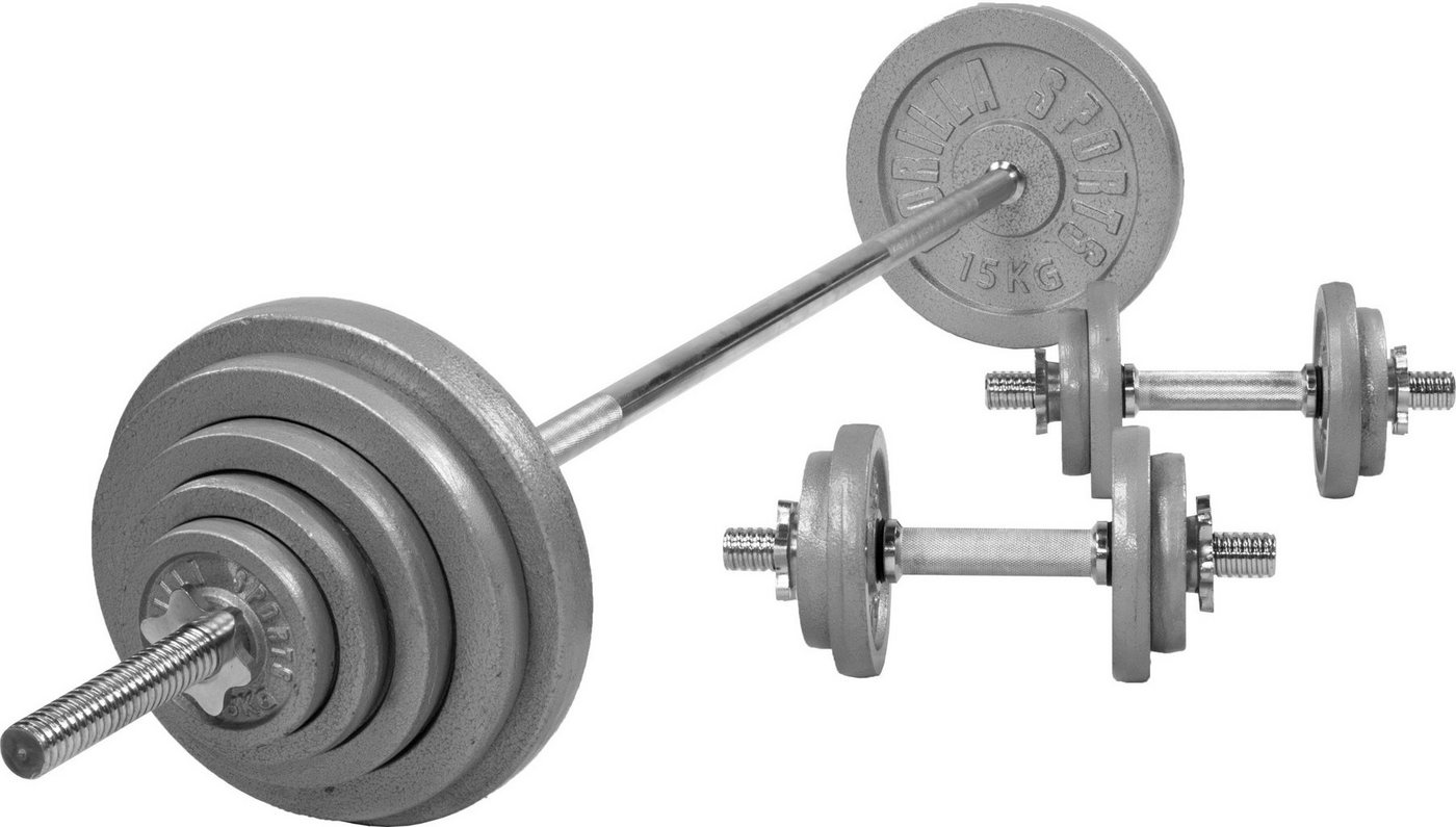 GORILLA SPORTS Hantel-Set Langhantelset Gusseisen 100 kg Bild 2