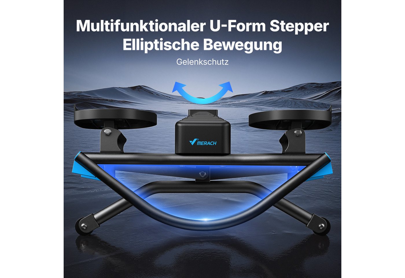 MERACH Stepper mit 3D-Seitwärtsbewegung und LCD-Display (Mini-Stepper Heimtrainer mit rutschfesten Pedalen, 1-tlg., U-Form Stepper inklusive Trainingscomputer für Zuhause), Gelenkschonend, leise & platzsparend, max. 150 kg Bild 4