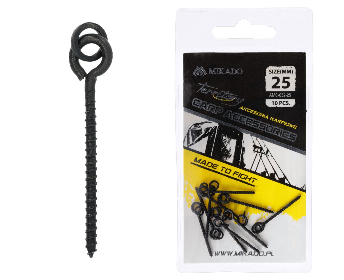 MIKADO Total Fishing Kunstköder Boilie Schrauben Metall mit Ring 13mm 25mm 10 St Karpfenangeln Feedern, Einfach in den Boilie oder Pellet reindrehen