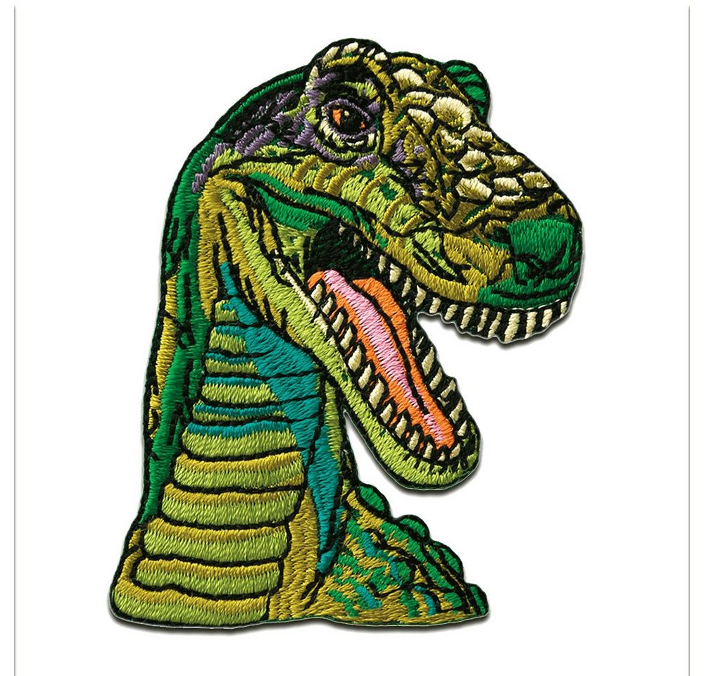 Catch the Patch Aufnäher Bügelbild, Aufbügler, Applikationen, Patches, Flicken, zum aufbügeln, Polyester, Dinosaurier T Rex - Größe: 6,9 x 5 cm Bild 3