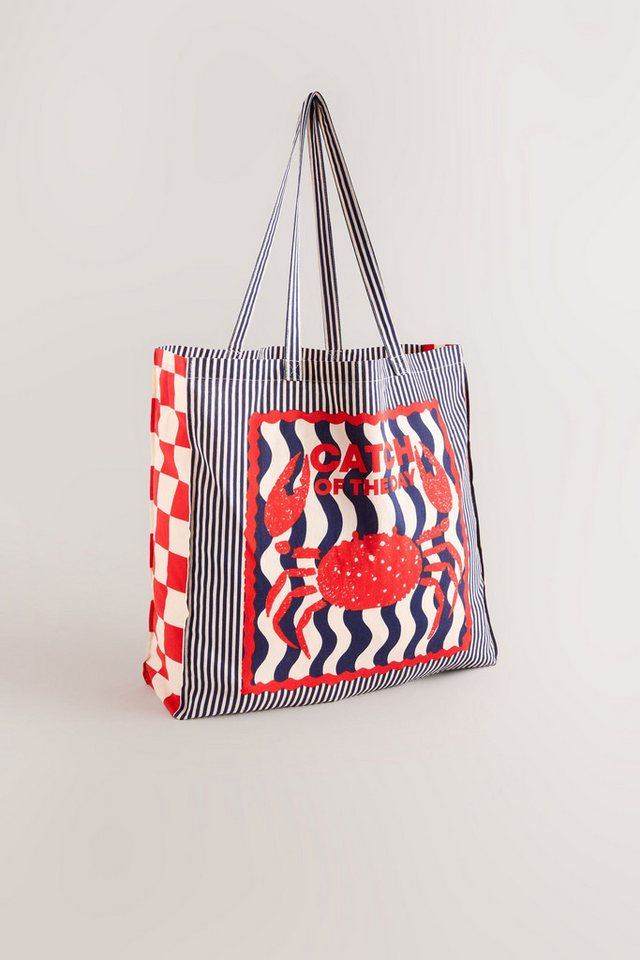 Next Einkaufsshopper Tragetasche aus 100 % Baumwolle, Sardinen-Print