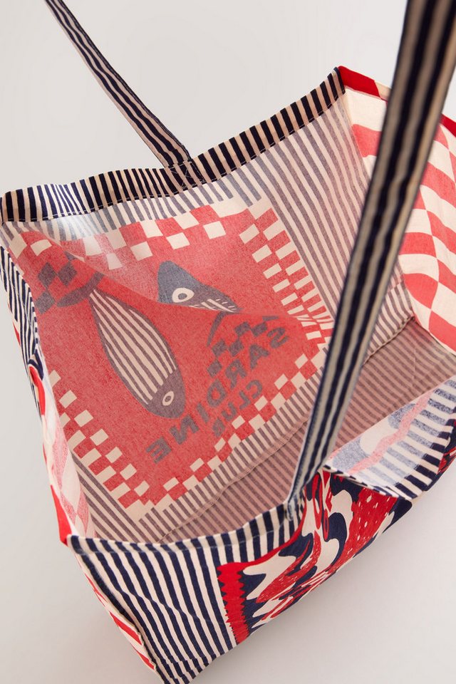 Next Einkaufsshopper Tragetasche aus 100 % Baumwolle, Sardinen-Print Bild 2