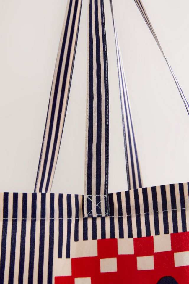 Next Einkaufsshopper Tragetasche aus 100 % Baumwolle, Sardinen-Print Bild 5