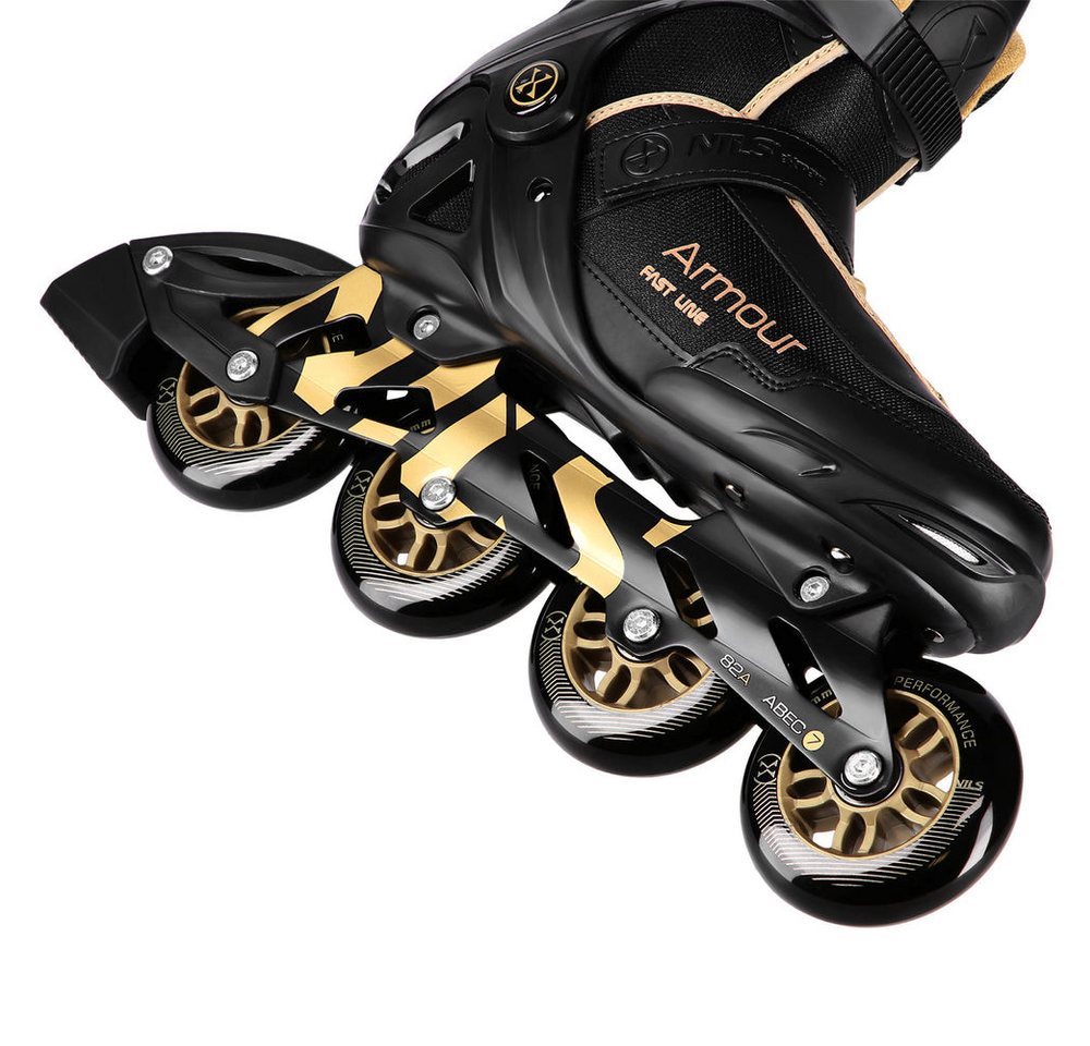 NILS EXTREME Inlineskates Inliner Rollschuhe Speedskates, (Spar-Set, 2-St., 42-45), Bremse, ABEC 7, 90mm Rollen, belüftet