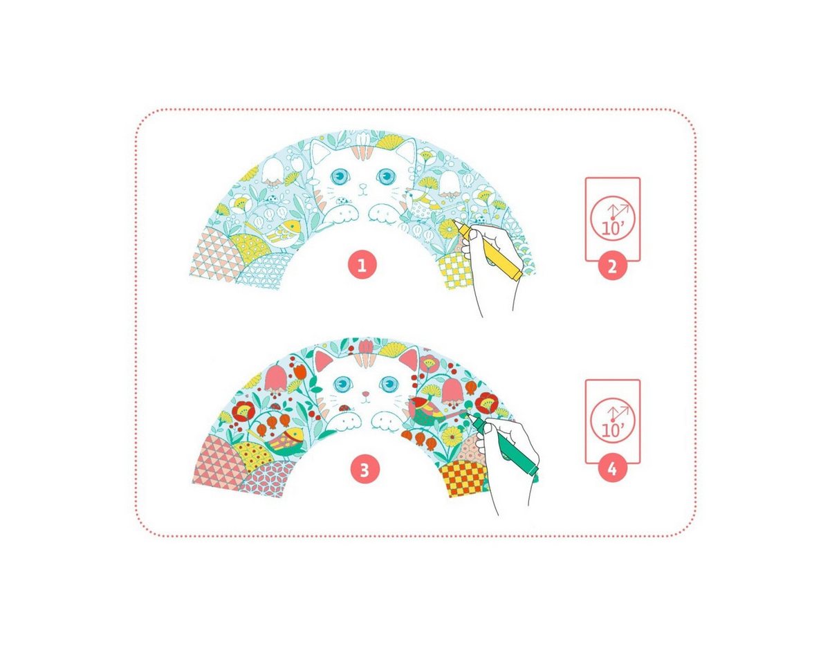 DJECO Kreativset DIY Bastelset Fächer Koneko von DJECO Kreatives Malset für Kinder ab 6 Bild 5