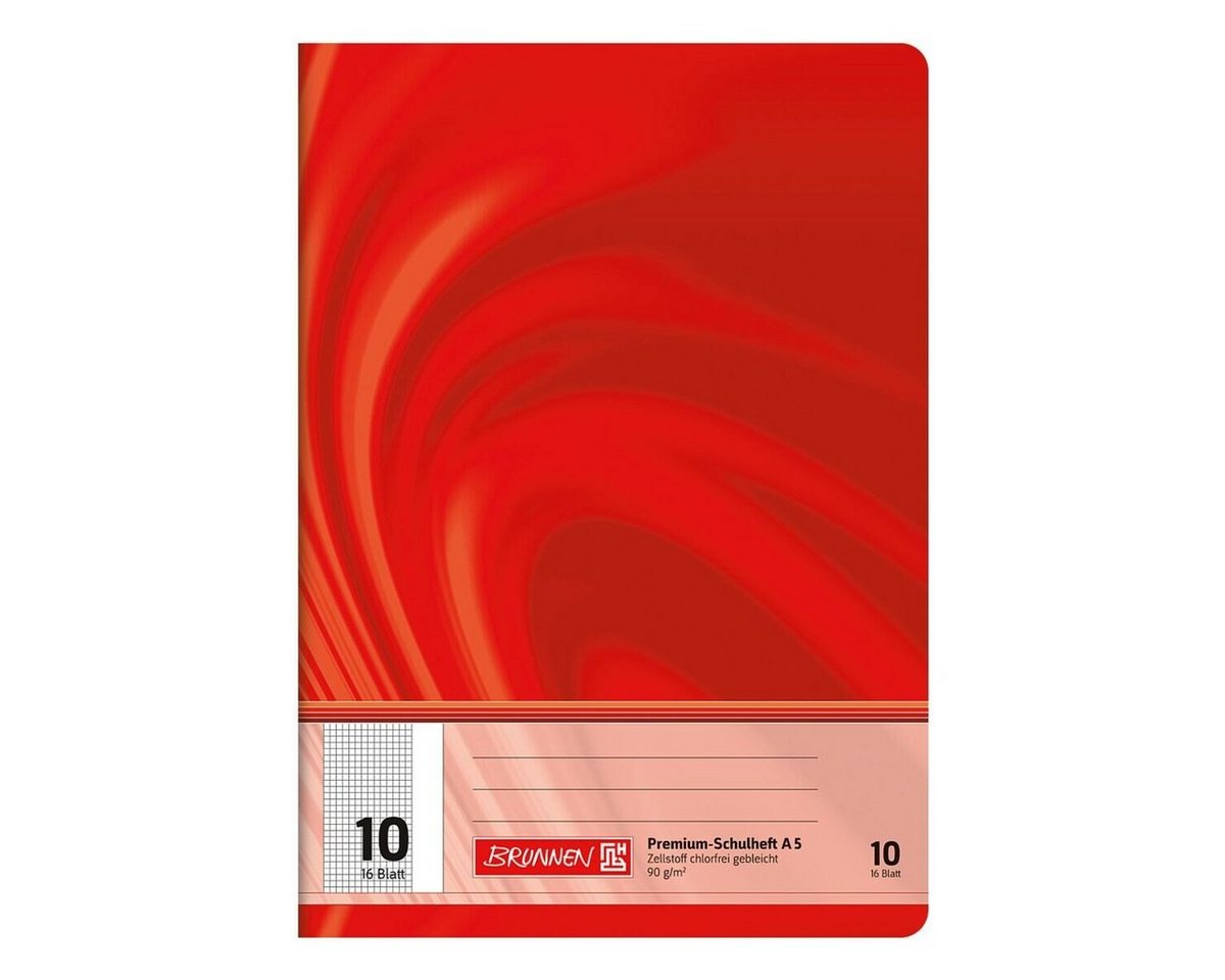 BRUNNEN Schulheft Vivendi, A5, lariert (Lineatur 10), mit Außenrand, 16 Blatt, ungelocht