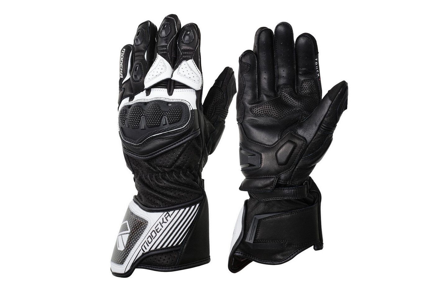 Modeka Motorradhandschuhe Modeka Evox Motorradhandschuhe Schwarz / Weiss 9 motorradhandschuhe für herren