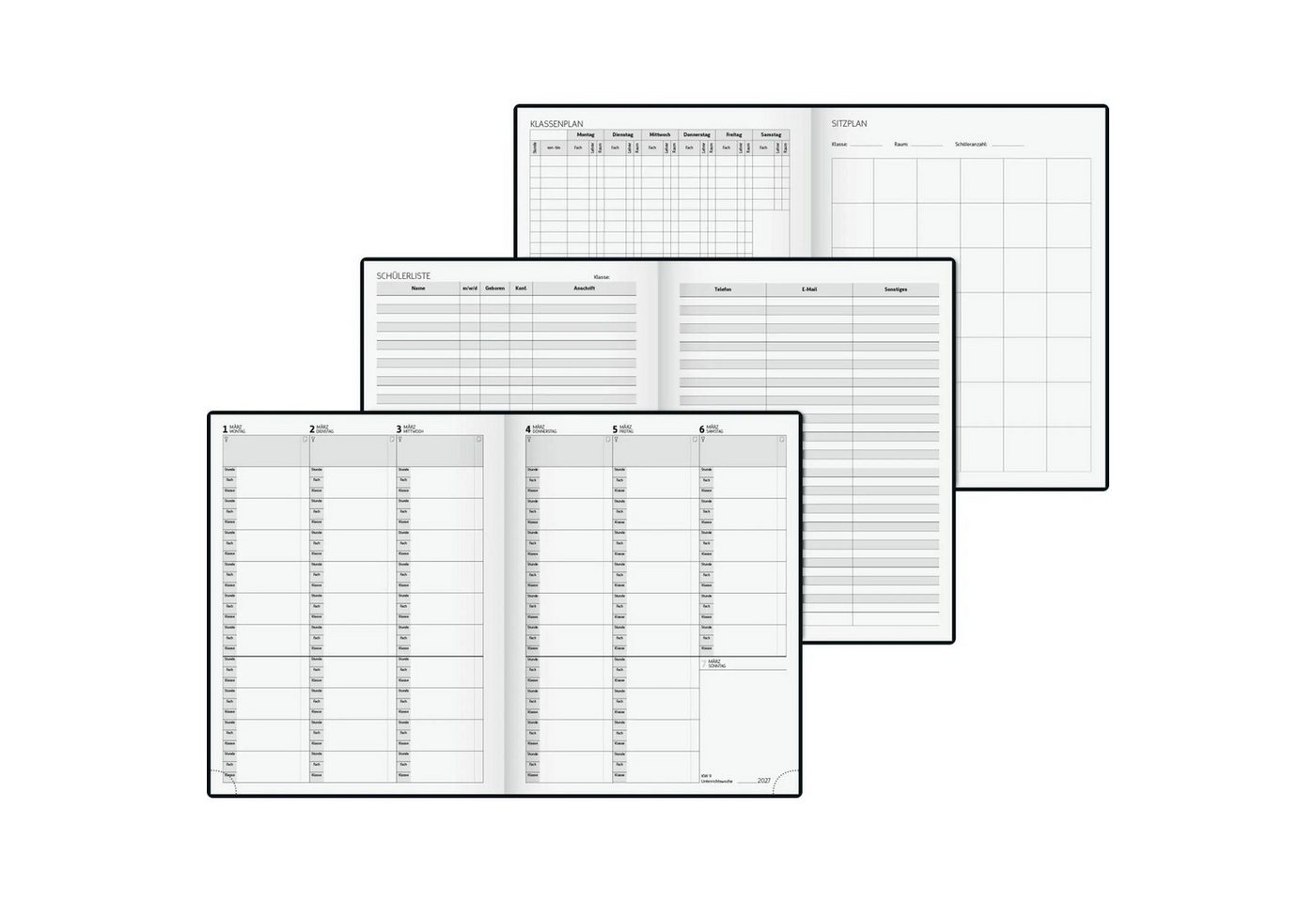 Baier & Schneider Lehrerkalender Termin- & Unterrichtsplaner 2026/2027, A4, Kunststoff, schwarz