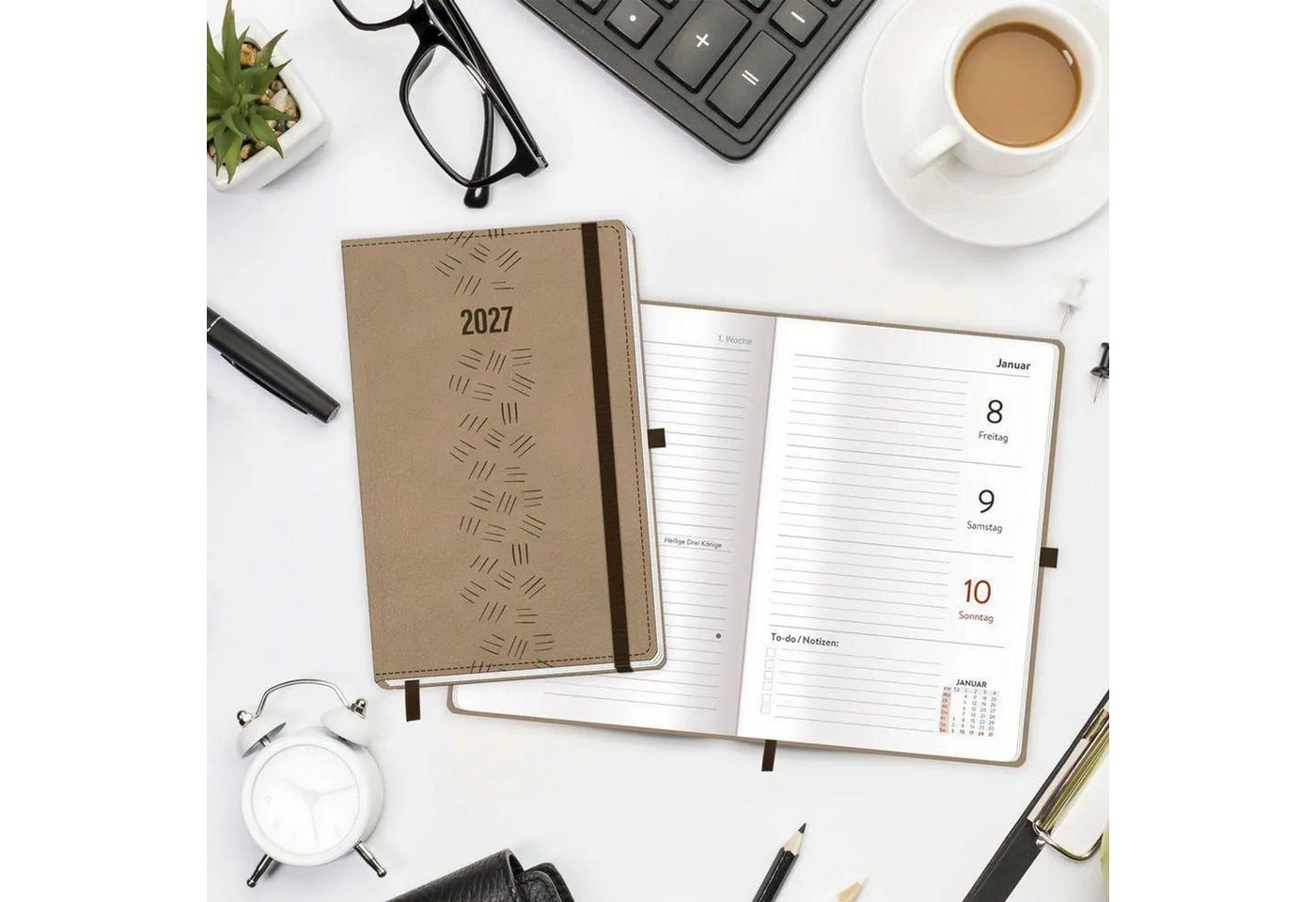 Trötsch Verlag Taschenkalender TRÖTSCH - Taschenkalender A6 Soft Touch Premium Sand 2027 Bild 4