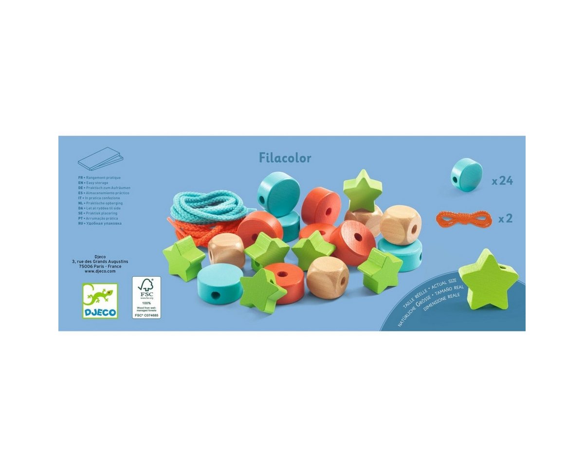 DJECO Kreativset Fädelspiel Filacolor Kreativset für Kinder