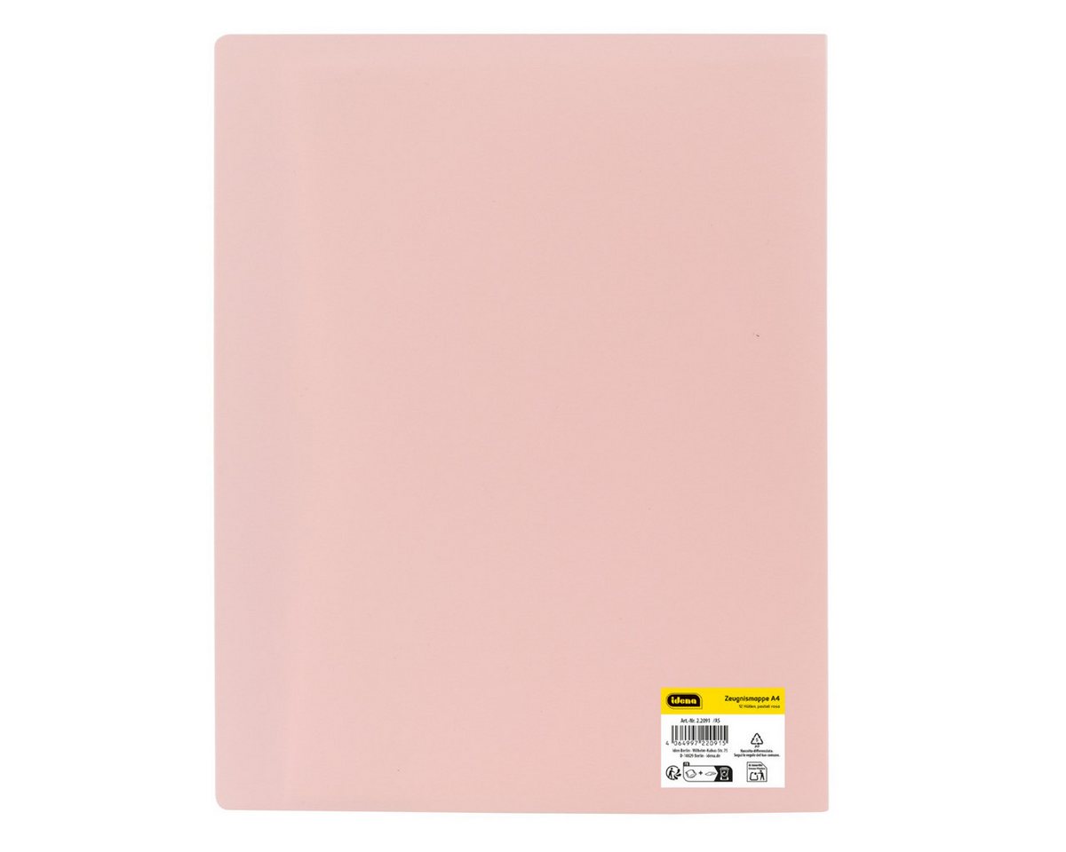Idena Fußball Idena Zeugnismappe Sichtbuch mit 12 Klarsichthüllen 100µ pastell rosa Bild 4