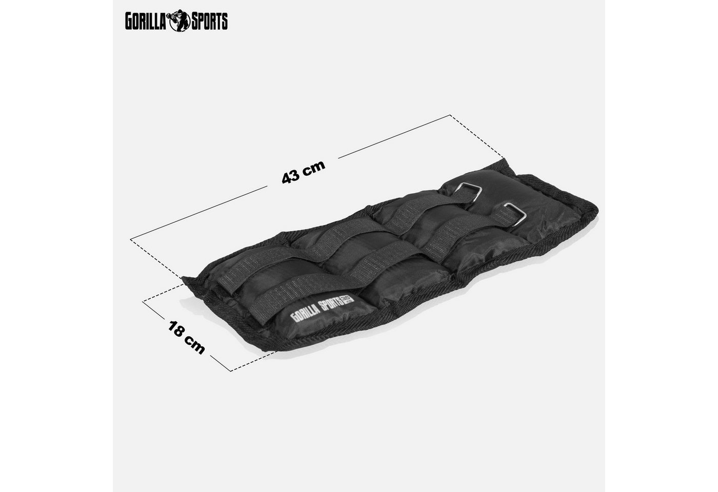 GORILLA SPORTS Zusatzgewichte Gewichtsmanschetten 2er Set Laufgewichte Fußgewichte Handgelenke, 7 kg