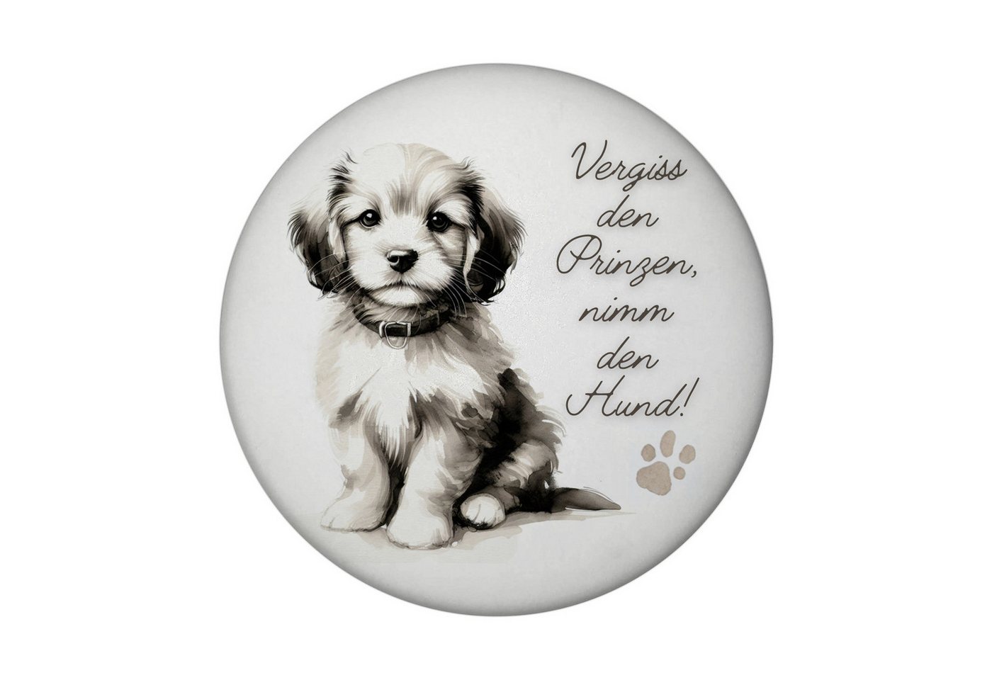 speecheese Magnet süßer Hund mit Halsband Magnet Flaschenöffner rund Spruch Vergiss den Bild 2