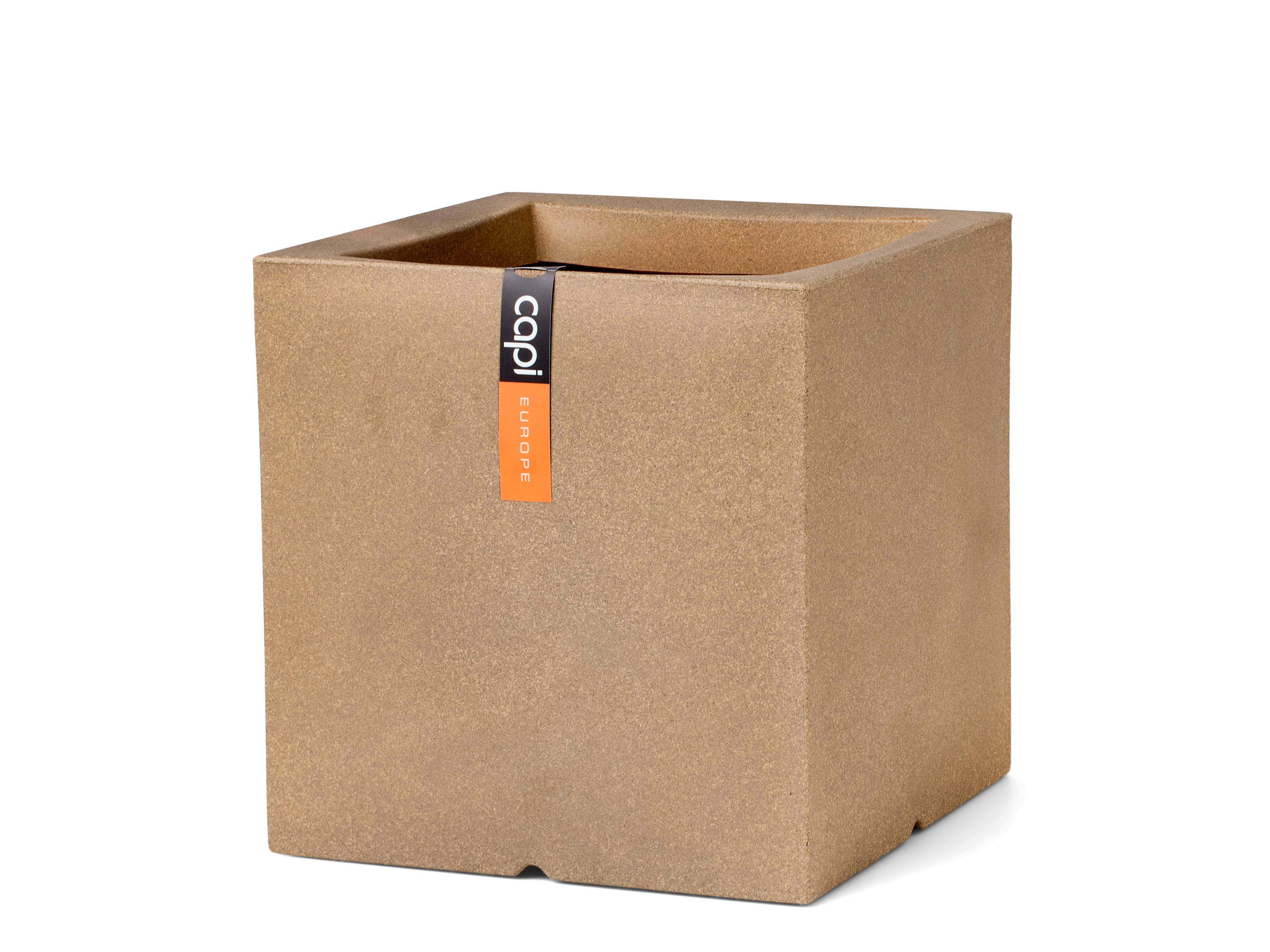 CAPI EUROPE Blumentopf »Smooth«, quadratisch (40 x 40 x 40 cm, Beige)