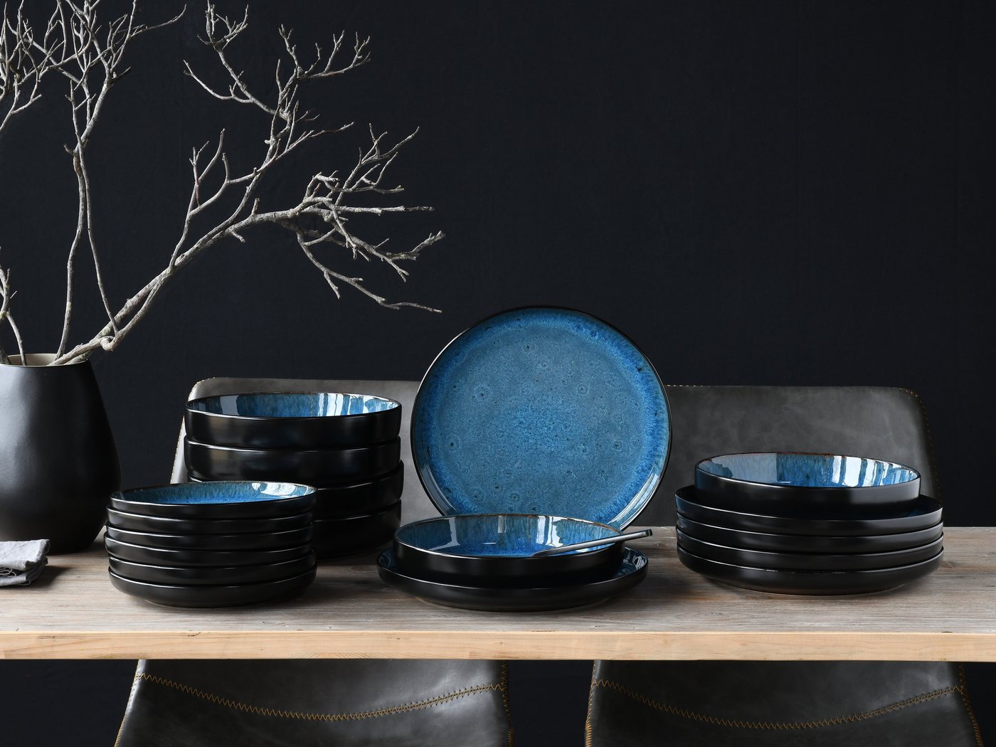 CREATABLE Geschirrset »Nordic Fjord« (18-teiliges Teller Set, Blue)