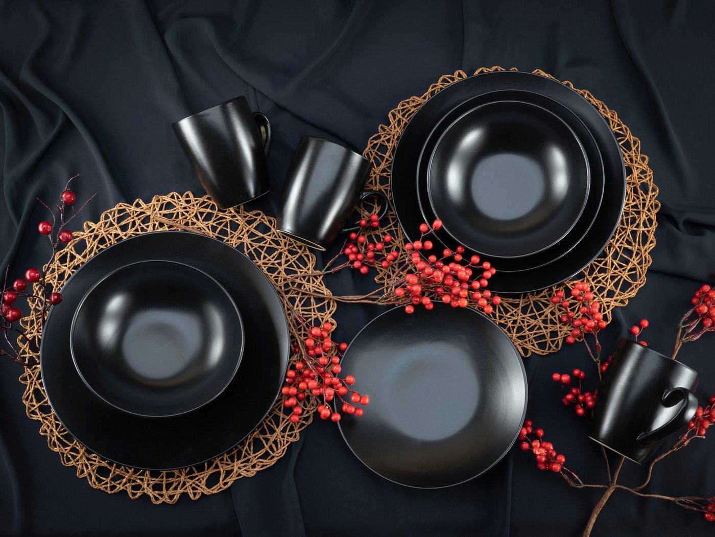CREATABLE Geschirrset »Black Matt«, 16-teilig