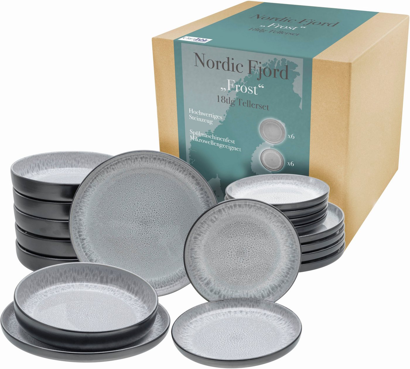 CREATABLE Geschirrset »Nordic Fjord« (18-teiliges Teller Set, Frost) Bild 3