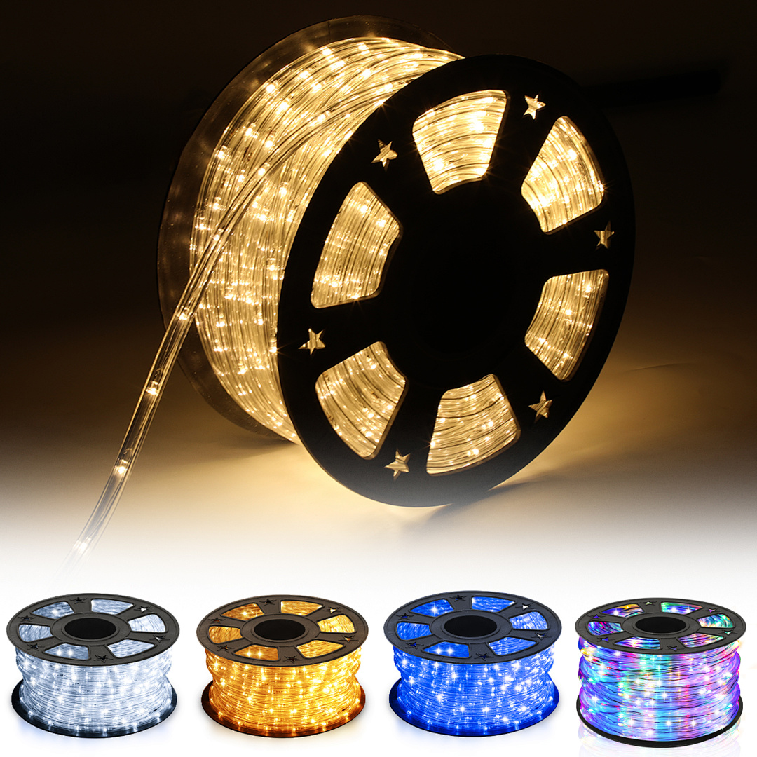 Jiubiaz Led Lichtschlauch Außen Innen,240 Leds Wasserfest Led Schlauch,partylicht Dekobeleuchtung Weihnachten,bunt 50m