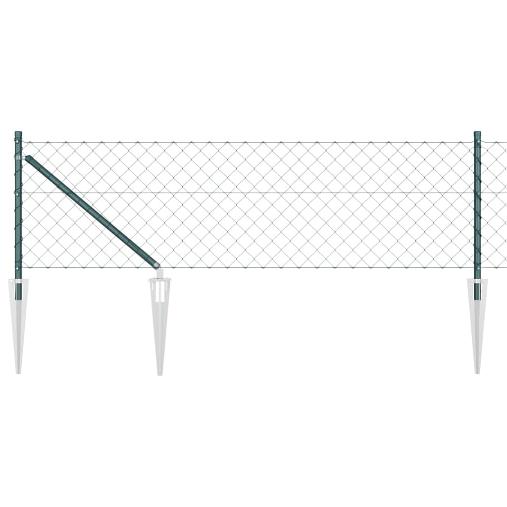 Maison Exclusive - Maschendrahtzaun Mit Stacheln 0,8 X 25 M Grün