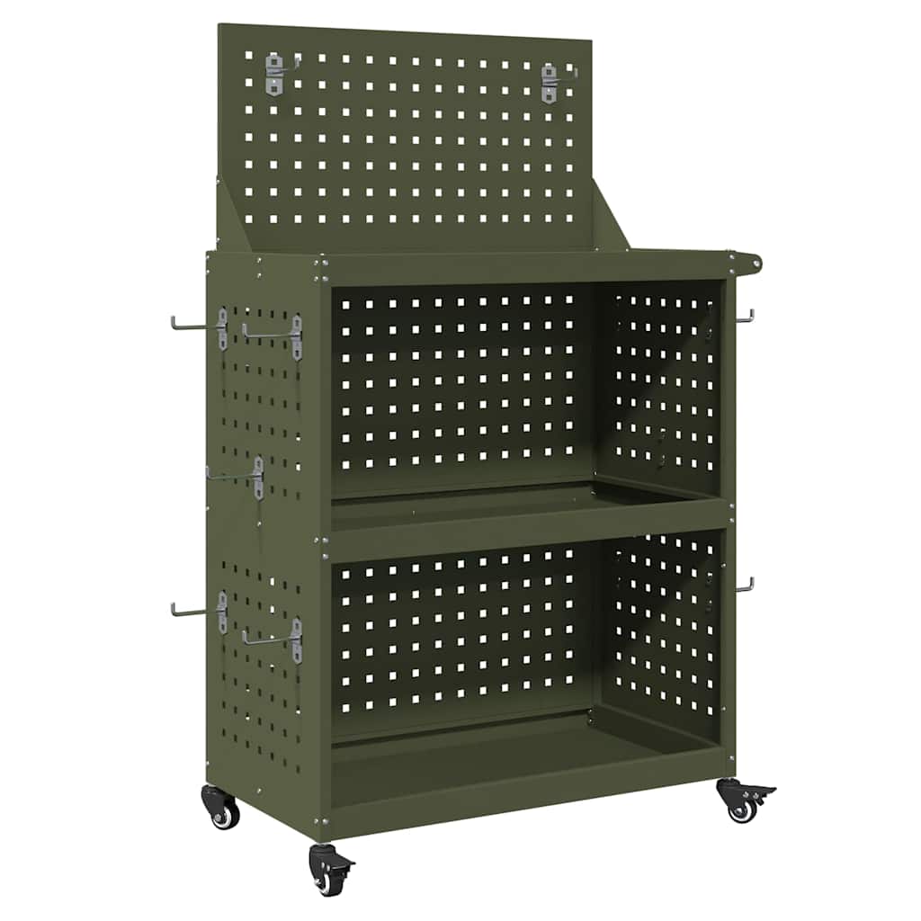 Maison Exclusive - Werkzeugwagen Olivgrün 65 X 35 X 111 Cm Kaltge