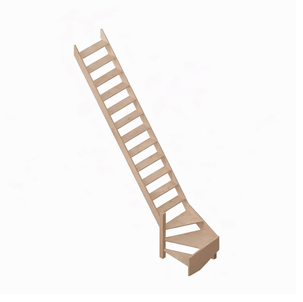 Holztreppe Mit 15 Stufen – Steighöhe 3,20 M – Breite 0,68 M - Cottagej-lg-320-sr