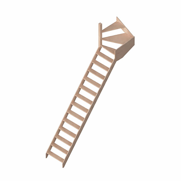 Holztreppe Mit 15 Stufen – Steighöhe 3,20 M – Breite 0,68 M - Cottagej-lgh-320sr