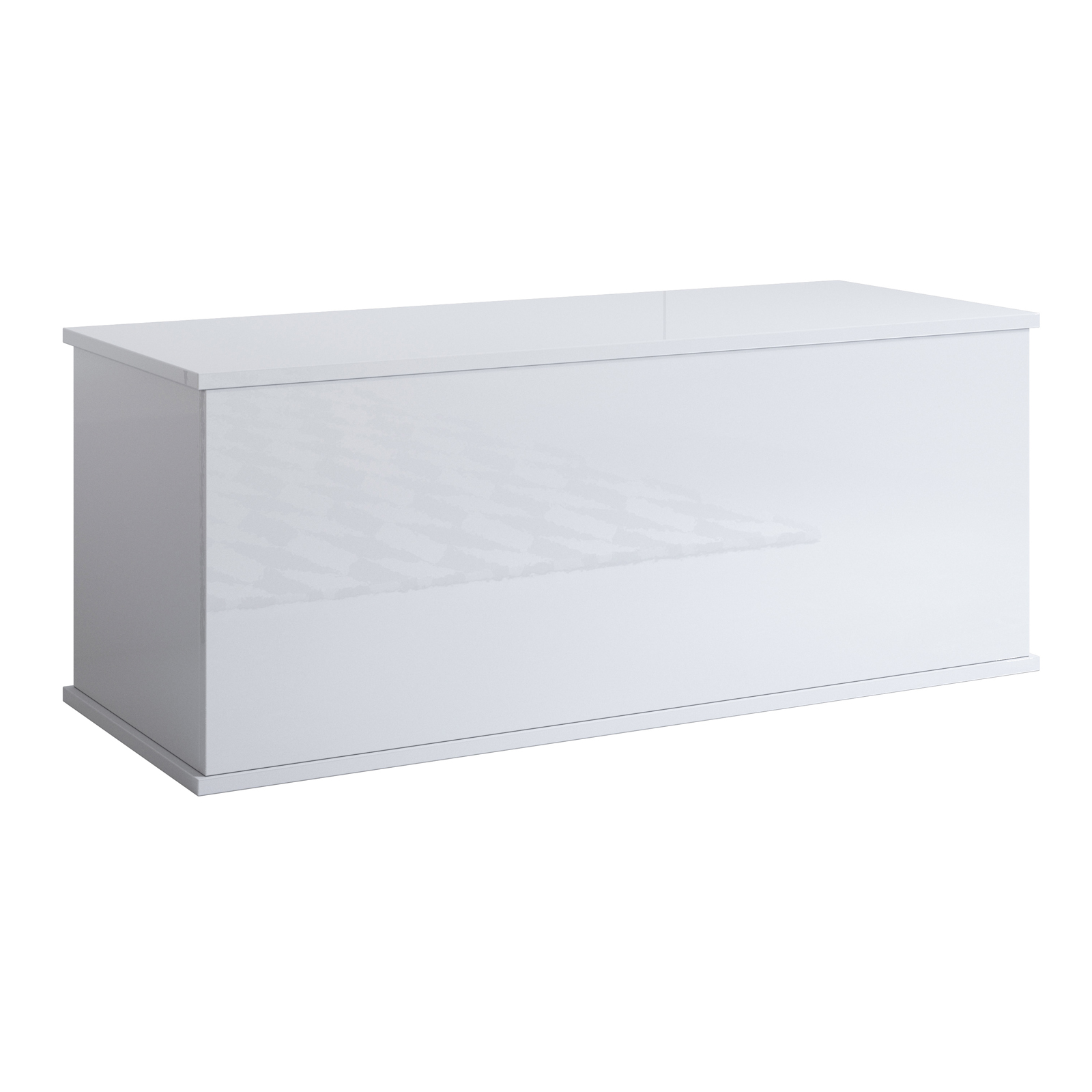 Aufbewahrungstruhe Spielzeugstruhe Sitztruhe Kiste Aufbewahrungsbox Lagerkiste Auflagenbox 100x40x40cm Modell Ariel Weiss Glanz