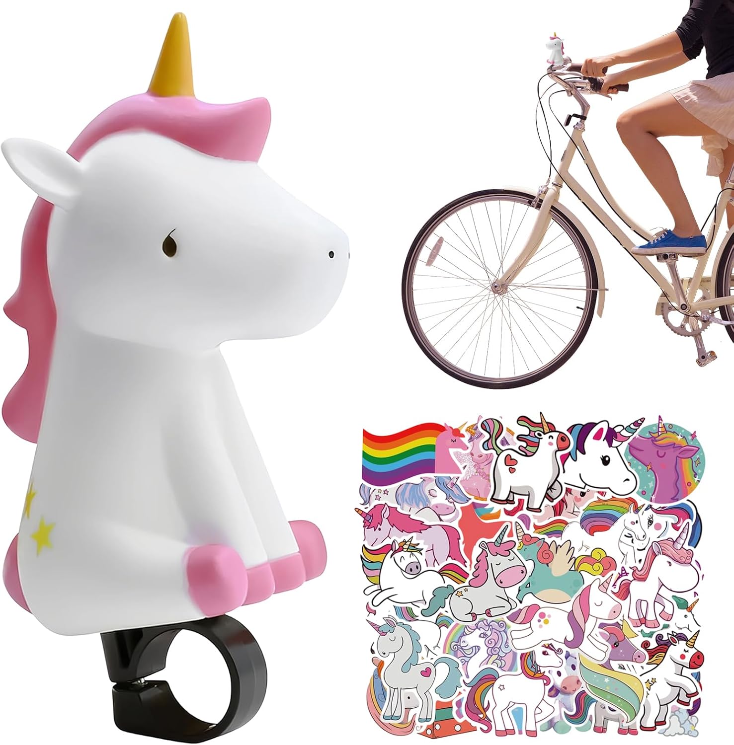 Kinderfahrradhupe – Einhorn-fahrradklingel – Niedliche Klingel – Für Roller, Fahrräder Und Laufräder