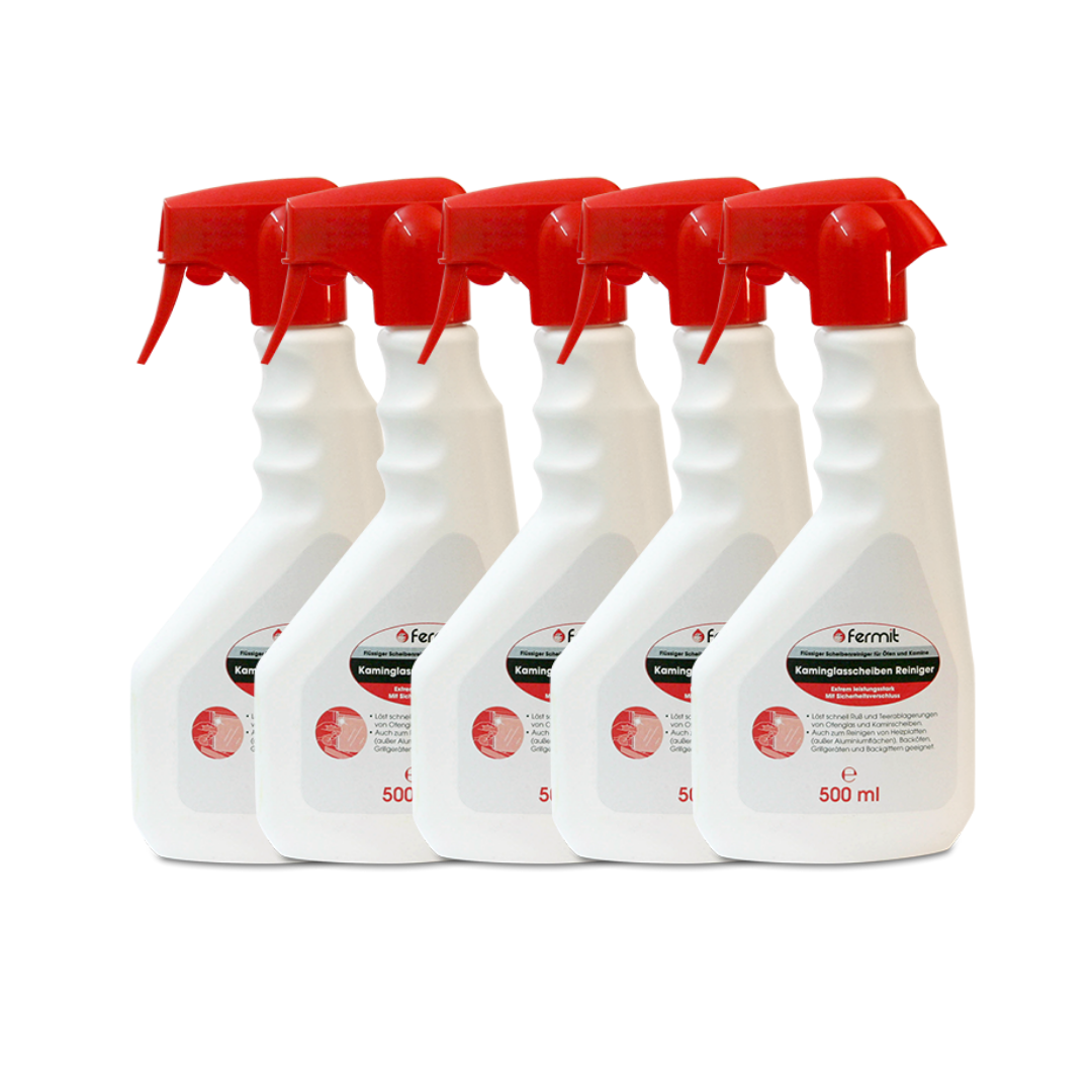Kaminscheibenreiniger 5x 500 Ml Scheibenreiniger Kaminreiniger Glas Reiniger - Fermit