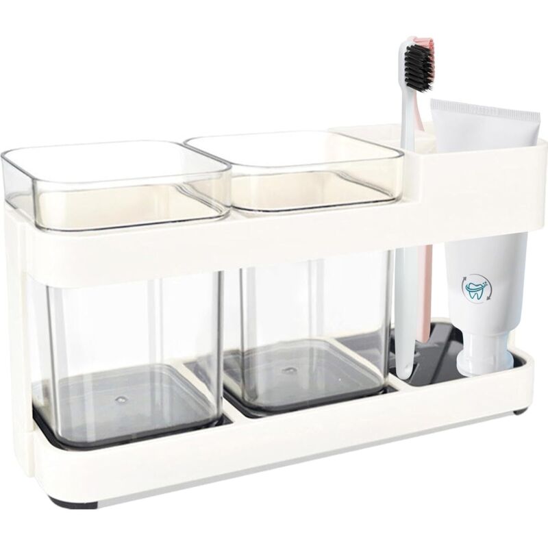 Großes Zahnbürstenhalter-set, Zahnbürsten-organizer Mit 2 Bechern
