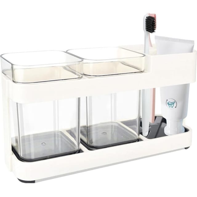 Großes Zahnbürstenhalter-set, Zahnbürsten-organizer Mit 2 Bechern