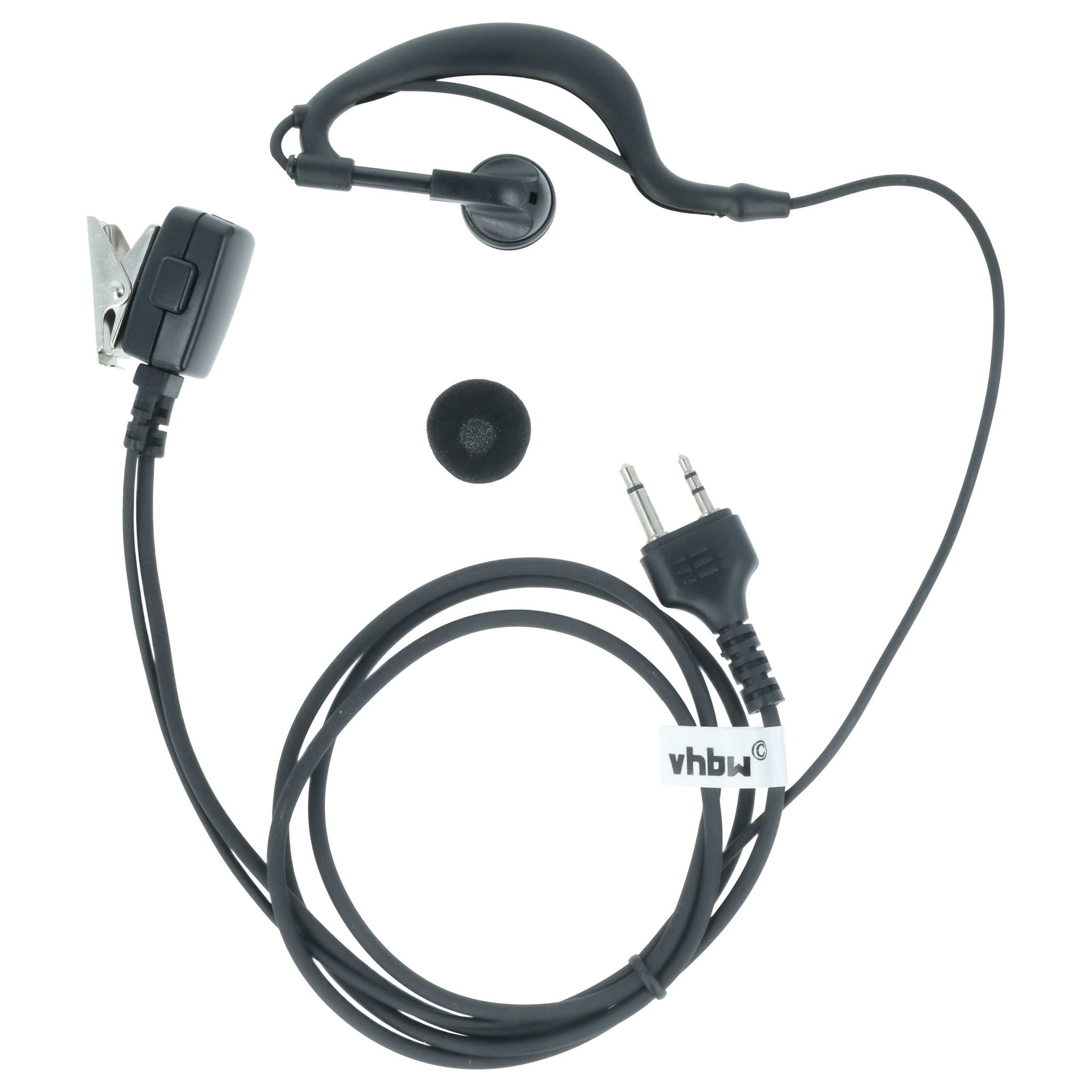 Vhbw Headset Kompatibel Mit Icom Ic-v82 Ic-v85 Funkgerät - Schwarz