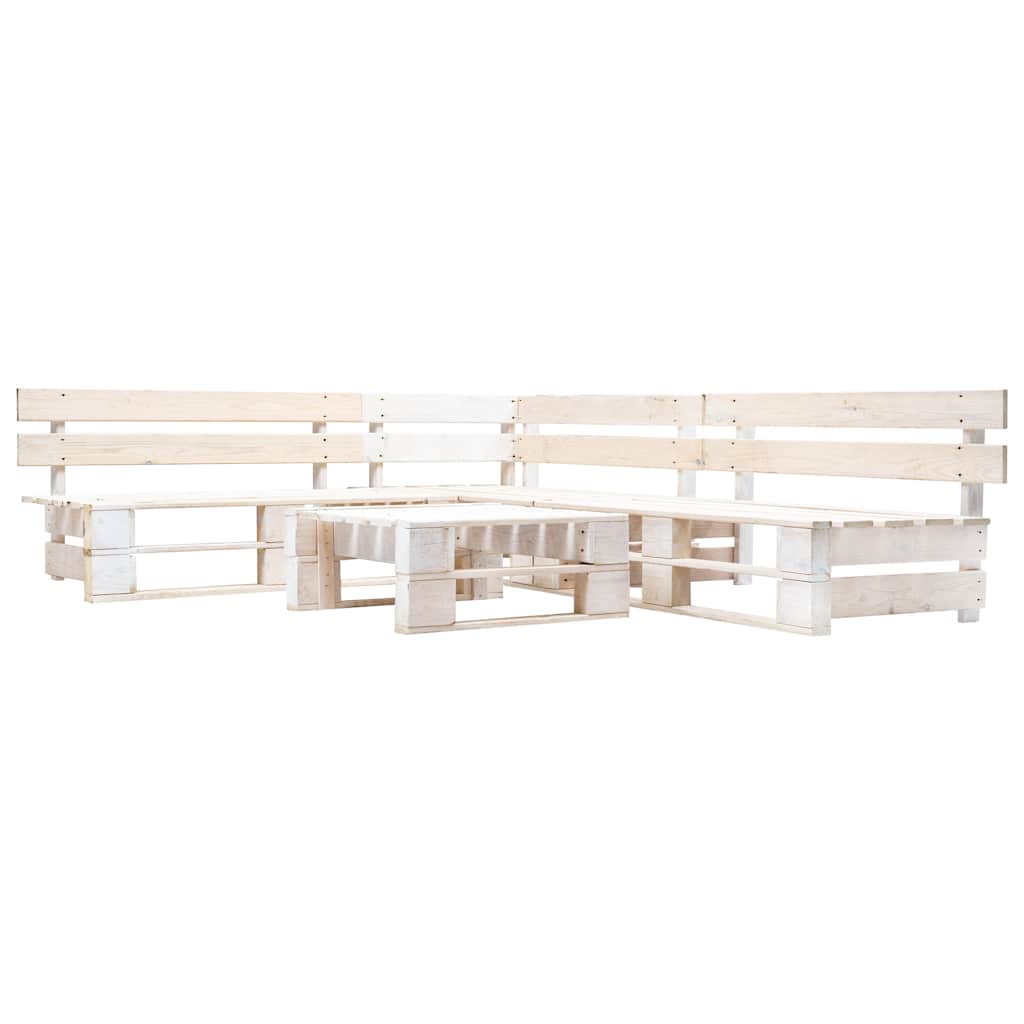 Vidaxl 4 Piece Garden Pallet Lounge Set Wood White (45758+2x45759+45760)