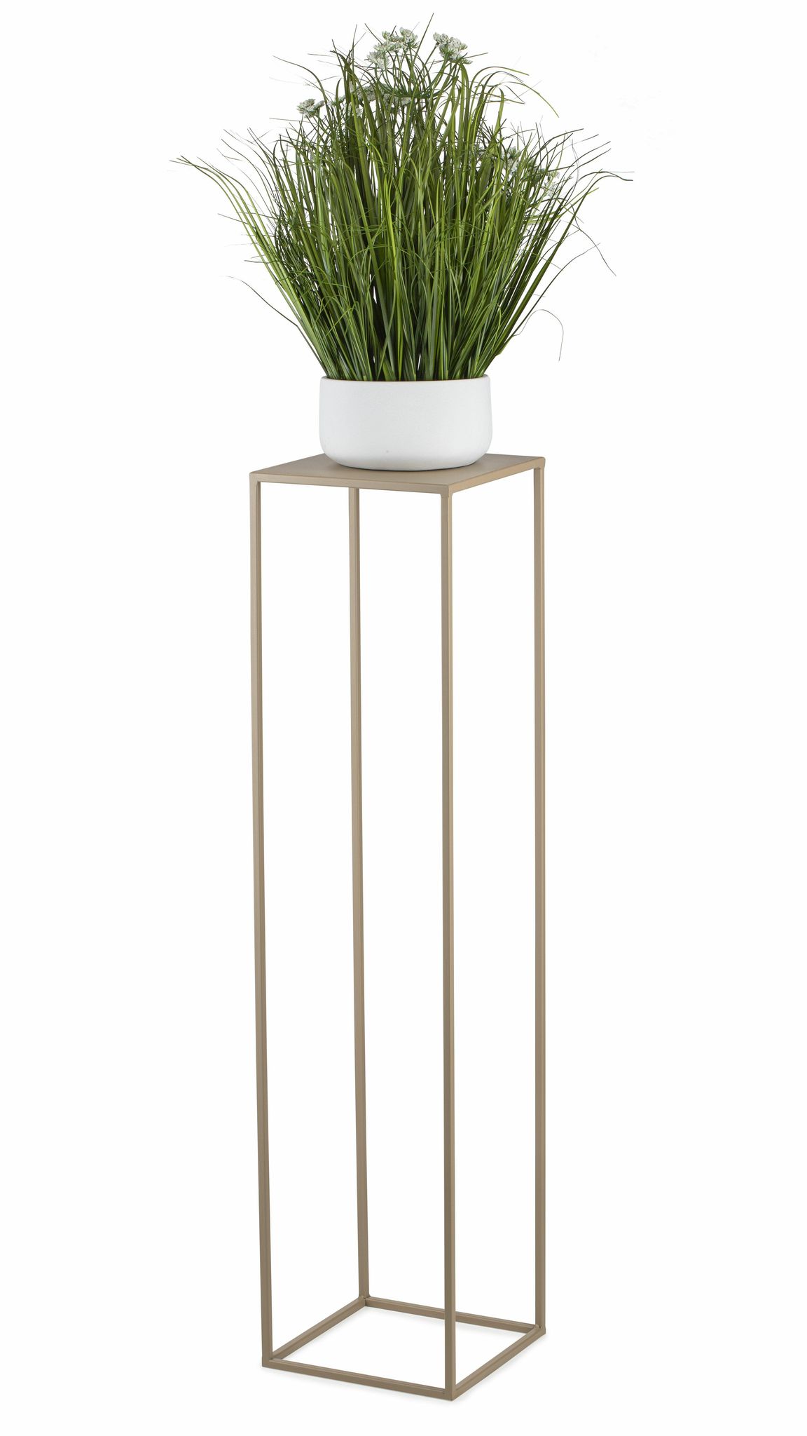 Beigefarbener, Stehender Blumenständer, 100 Cm