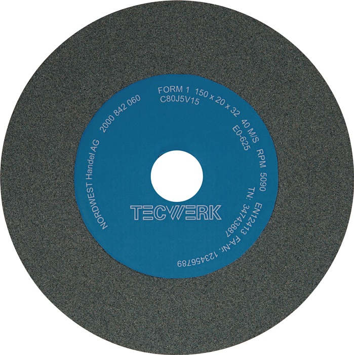 Tecwerk Schleifbockscheibe Ø200xb25x32mm 80form A Siliciumcarbid
