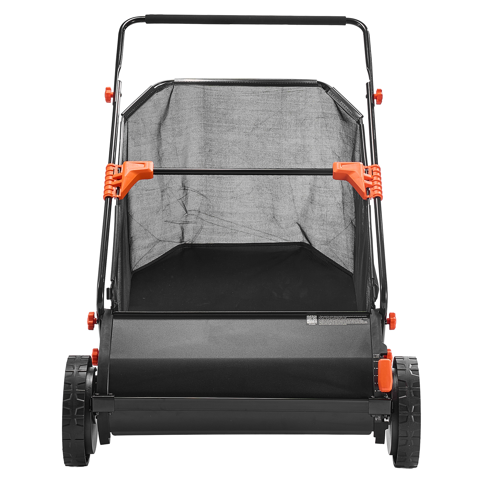 Mophorn Rasenkehrmaschine 66 Cm Kehrbreite, Kehrmaschine Mit 198 L Auffangbehälter & Einstellbarer Bürstenhöhe, Laubsammler, Laubkehrmaschine, Mit Gummirädern Für Die Entfernung Von Laub Und Gras