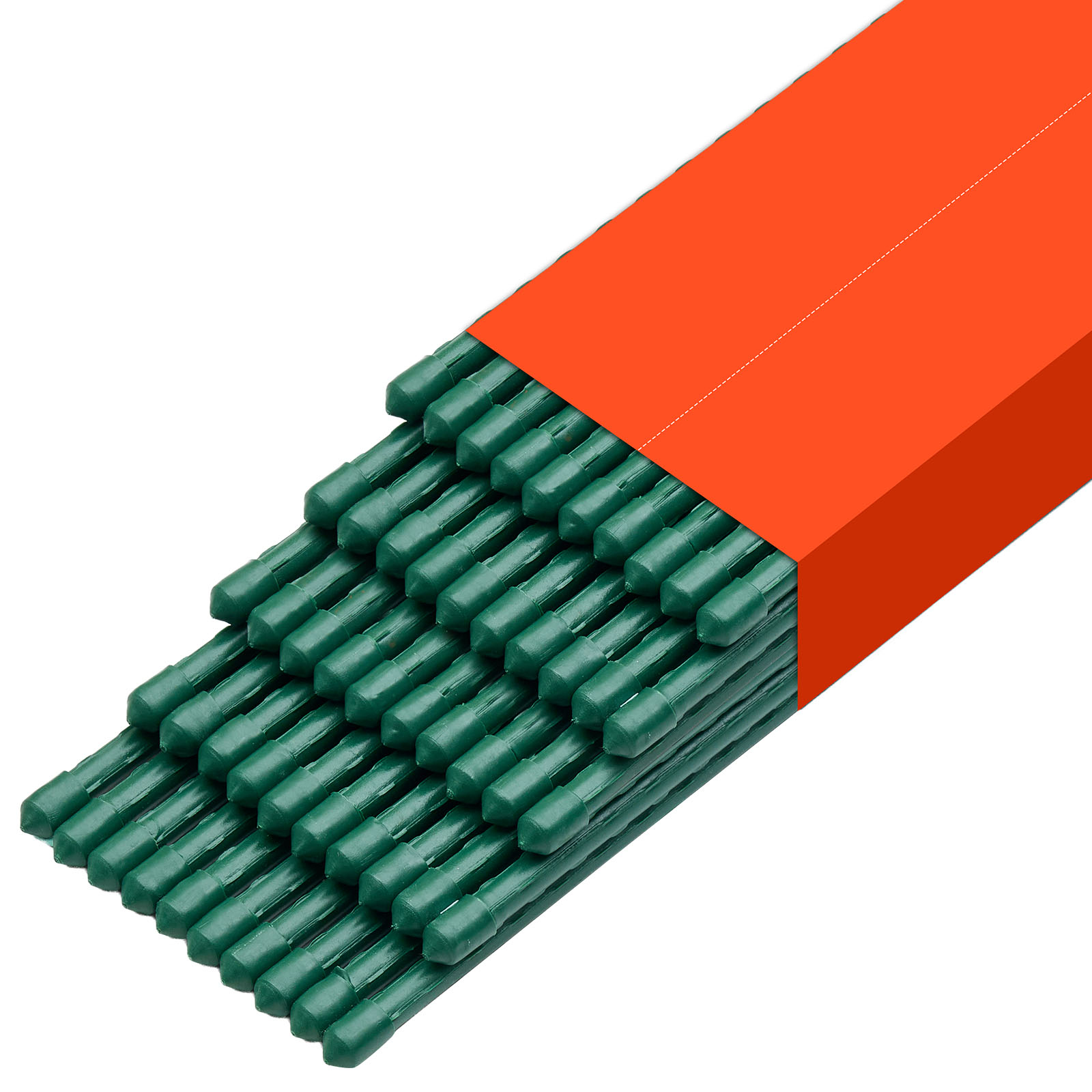 Mophorn Rankhilfe, 50er-pack, Pflanzstab ⌀11x1800 Mm, Kunststoffbeschichtete Metallstäbe, Pflanzenstütze Mit Spitzem Ende Und Rutschfesten Noppen Für Kletterpflanzen Und Gemüseanbau