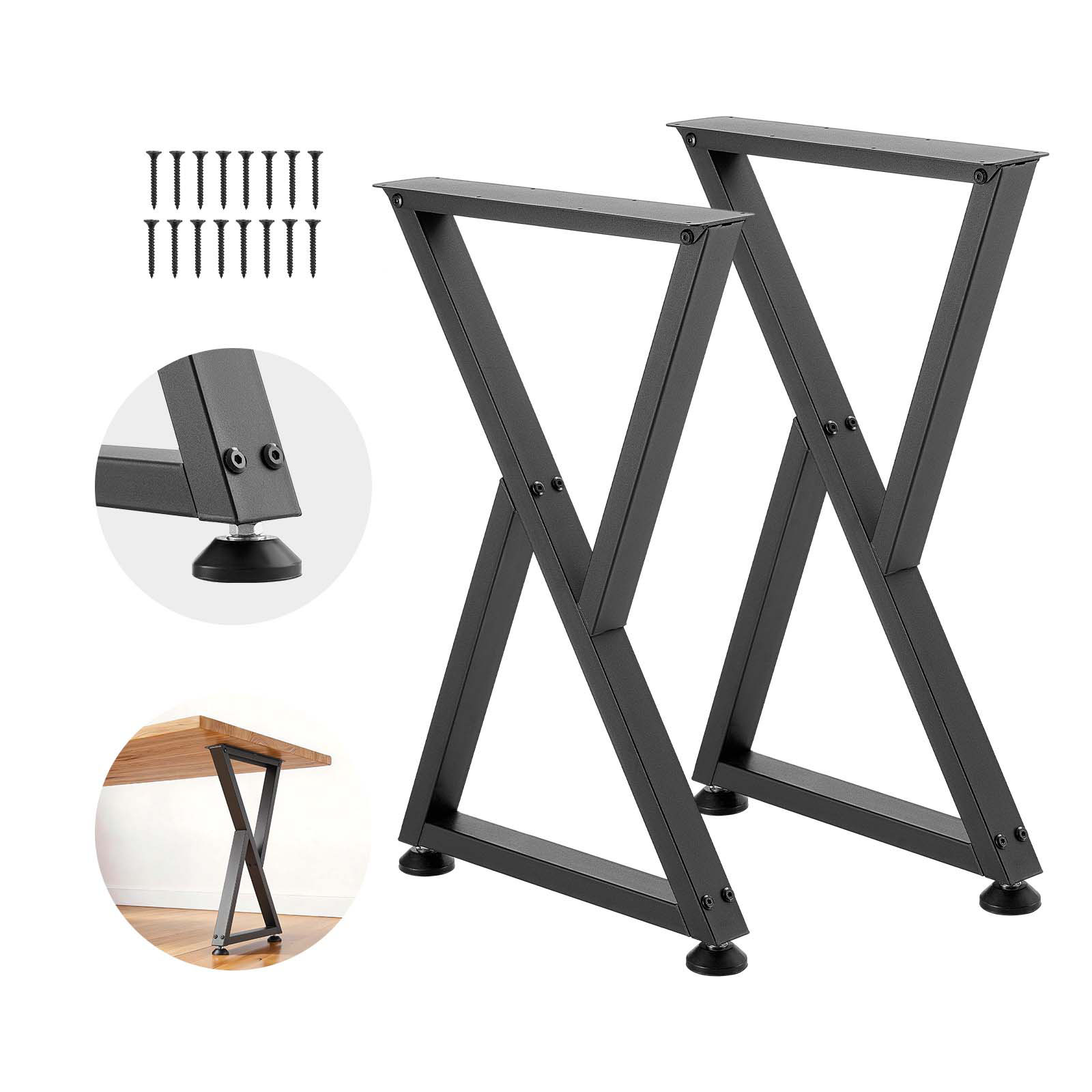 Mophorn Tischkufen 2er-set 472x740 Mm, Z-förmiges Tischuntergestell Mit 1000 Kg Tragkraft, Tischbeine Aus Kohlenstoffstahl, Möbelfüße, Tischgestell, Tischfüße Für Schreibtische Und Esstische, Schwarz