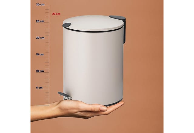 Abfalleimer 5 L Beige - Mattschwarz - Kela