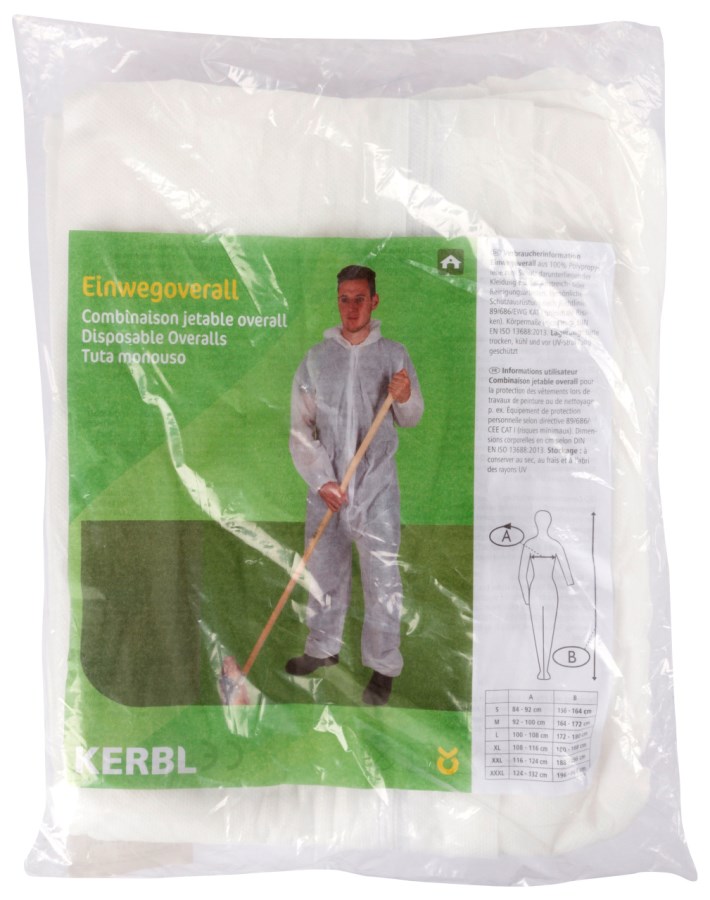 Einwegoverall'l'weiß 45 G Kerbl 3409ker