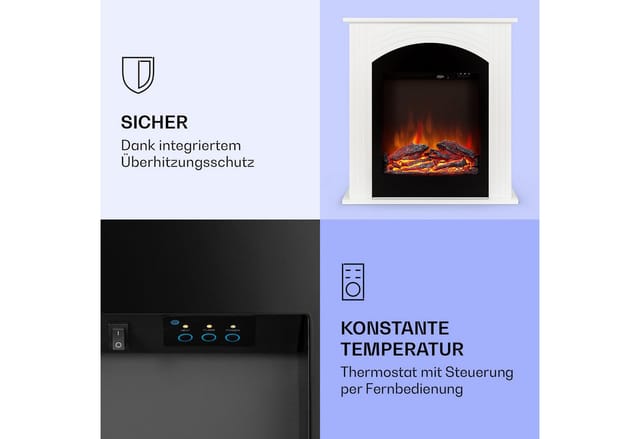 Elbrus Elektrokamin 2000 W Led-technik Fernbedienung - Klarstein