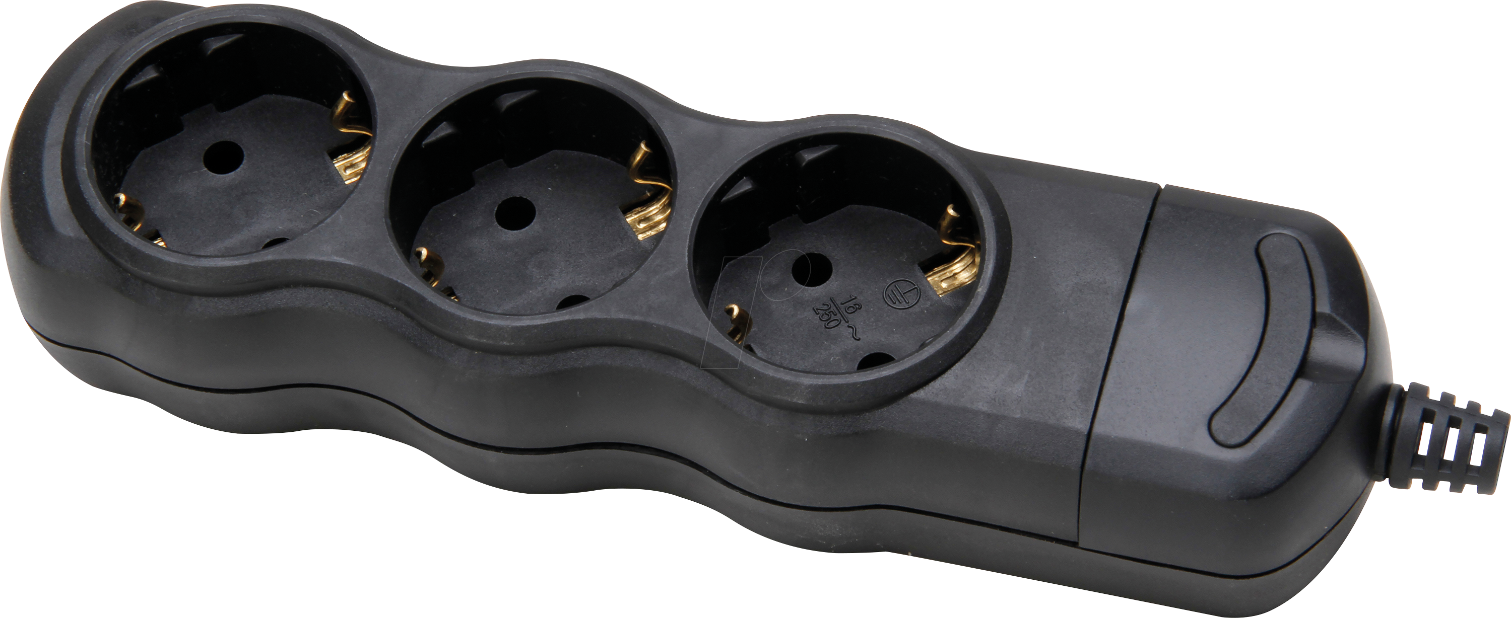 Kopp - 120305001 Steckdosenleiste 3fach Schwarz Ohne Stecker 1 St.