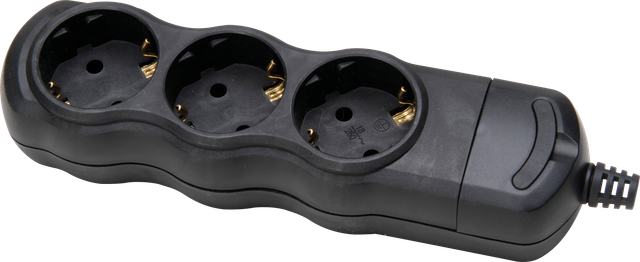 Kopp - 120305001 Steckdosenleiste 3fach Schwarz Ohne Stecker 1 St.