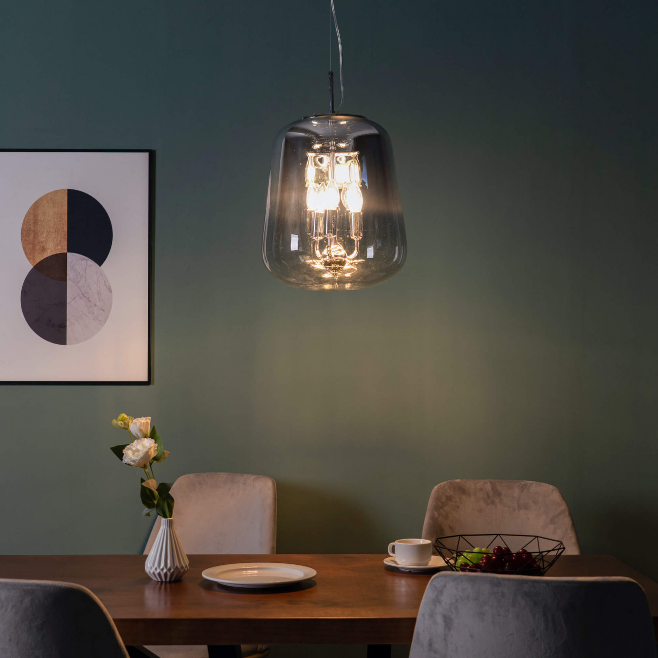 Trendige Design-hängeleuchte Aus Rauchglas - Manoli