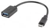 Adapter Lanberg Otg Usb Micro(m) 2.0 Auf Usb-a(h) 15 Cm Schwarz
